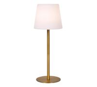 LUCIDE TYON - Lampada da tavolo ricaricabile per interni/esterni - batteria/batteria - Ø 15 cm - LED Dim. - IP65 - Oro opaco/ottone