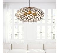 Lucide Lampada sospensione Wolfram, ovale, 100 cm, oro Lucide