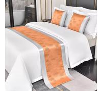 Lucido Bed Runner O Cuscino Cover Sciarpa Raso Albergo Camera Finta Seta Casa