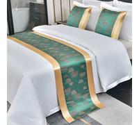 Lucido Bed Runner O Cuscino Cover Sciarpa Raso Albergo Camera Finta Seta Casa