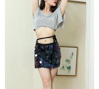 Lucido Donna Abiti per la Danza Lustrini Latino Mini Tango Salsa Rumba Costume