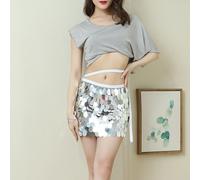 Lucido Donna Abiti per la Danza Lustrini Latino Mini Tango Salsa Rumba Costume