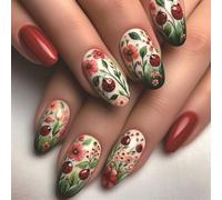 Lucido Floreale Falso Coperture Piene Acrilico Stick On Manicure Accessori Per Le Donne 24Pcs Nail Accessori