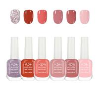 Lucido Glitter Nude Polish Nail Polish 6 Colori Gel Nail Polish Set di Colori Nude Traspirante Ad Asciugatura Rapida Smalto Senza Lampada UV Gel Smalto Polish Per Principianti Saloni Unghie Nail