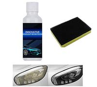 Lucido per riparazione fari da 50 ml, rimozione graffi auto, agente di riparazione fanali, a lunga durata, liscio e trasparente, previene l'ingiallimento, adatto per tutti i fari dell'auto.