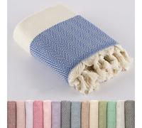 LUCIDUS Telo Mare -100% Cotone Turco, Asciugamano Antisabbia e Asciugatura Rapida 100 x 200 cm- Leggero e Salvaspazio, Perfetto per Spiaggia, Viaggio, Bagno, Campeggio, Yoga (Blu Navy)