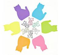 Lucien 6 blocchi adesivi a forma di gatto con 6 mollette da ufficio per gatti, simpatici animali, regalo di compleanno per bambini e piccoli regali per classe scolastica, ufficio, frigorifero