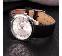 Orologio Uomo Lucien Rochat Lèman R0451114002 Cassa Acciaio Pelle Nero + Data