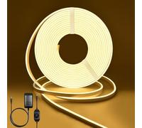 Lucienstar Striscia LED neon, 12 V, 5 m, luce bianca calda dimmerabile, 3000 K, ideale per la decorazione d'interni delle camere da letto (alimentatore incluso)