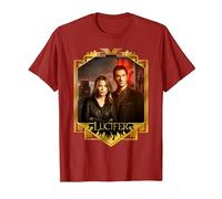 Lucifer Morningstar And Detective Decker Maglietta, Uomo, Mirtillo Rosso, 3XL