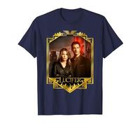 Lucifer Morningstar And Detective Decker Maglietta, Uomo, Navy, 5XL