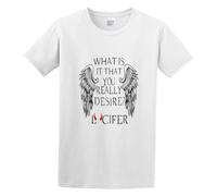 Lucifer The Fallen Angel Awesome Illustration Artwork Casual Round Neck T Shirt White S