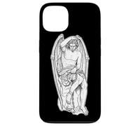 Lucifero Angelo Statua Lavoro Nero Minimal Custodia per iPhone 13