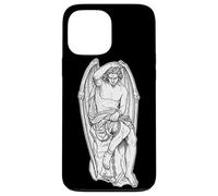 Lucifero Angelo Statua Lavoro Nero Minimal Custodia per iPhone 13 Pro Max