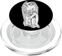 Lucifero Angelo Statua Lavoro Nero Minimal PopSockets PopGrip per MagSafe