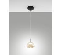 LUCILLE SOSPENSIONE COGNAC 1 LUCE IN VETRO A LED CCT 2700K - 3000K - 4000K- 8W - 750 lm DIMMERABILE