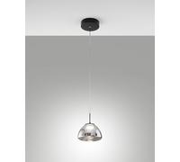 LUCILLE SOSPENSIONE FUME' 1 LUCE IN VETRO A LED CCT 2700K - 3000K - 4000K- 8W - 750 lm DIMMERABILE