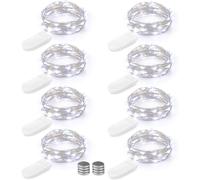 LUCINE STRINGA 20LED FILO DI RAME 2M BIANCO FREDDO DECORATIVE 8 PEZZI
