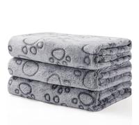 luciphia 3 Pezzi Coperta per Cane/Gatto Lavabile Soffice Durevole, Morbida e Calda Flanella,Amore Zampa,Large (104 * 76cm)