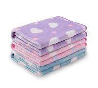 luciphia 3 Pezzi Coperta per Cane/Gatto Lavabile Soffice Durevole, Morbida e Calda Flanella,Punto d'amore,Large (104 * 76cm)