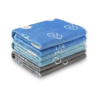 luciphia 3 Pezzi Coperta per Cane/Gatto Lavabile Soffice Durevole, Morbida e Calda Flanella,Testa di gatto,Medium (76 * 52cm)