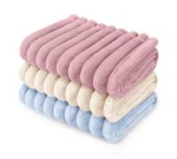 luciphia 3 Pezzi Coperta per Cani Gatto Lavabile Soffice Durevole, Morbida e Calda Flanella, Tappetino Protezione per Mobili Bambini Cane Gatti Rosa Beige Blu 52_x_76_cm