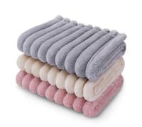 luciphia 3 Pezzi Coperta per Cani Gatto Lavabile Soffice Durevole, Morbida e Calda Flanella, Tappetino Protezione per Mobili Bambini Cane Gatti Grigio Rosa Beige 52_x_76_cm