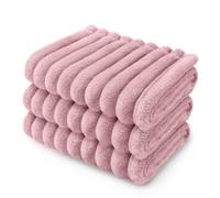 luciphia 3 Pezzi Coperta per Cani Gatto Lavabile Soffice Durevole, Morbida e Calda Flanella, Tappetino Protezione per Mobili Bambini Cane Gatti Rosa 52_x_76_cm