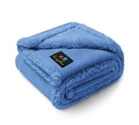 Luciphia Coperta impermeabile per animali domestici, a prova di pipì, coperta per cani, divano, letto, divano, reversibile, in pile Sherpa, per cani di taglia piccola, media e grande, blu navy, M (145
