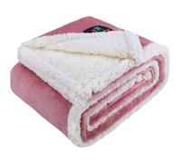 luciphia Coperta Impermeabile per Cani, Lavabile Coperta per Cani Gatti, Anti-Pipì di Grandi Dimensioni, Protezione del Divano in Pile Sherpa per Cani Rosa M (102 * 145cm)