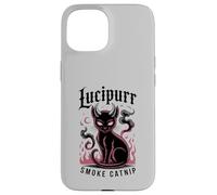 Lucipurr Cat Smoke Catnip Horror Movie Wizard My Meowdy Custodia per iPhone 15