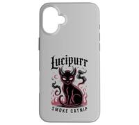Lucipurr Cat Smoke Catnip Horror Movie Wizard My Meowdy Custodia per iPhone 16 Plus