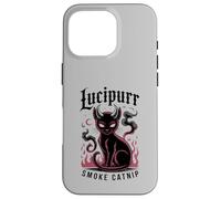Lucipurr Cat Smoke Catnip Horror Movie Wizard My Meowdy Custodia per iPhone 16 Pro