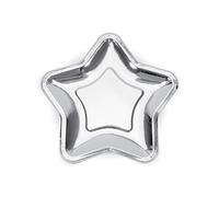Luck and Luck Silver Star Piatti di Carta da Festa x 6 Natale/Compleanno