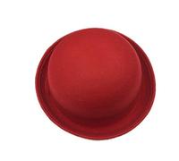 LUCK Cappello a bombetta da donna vintage in lana con tesa rotonda arrotolabile, Rosso, Taglia unica