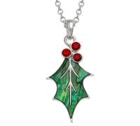 Luck Trader Collana con ciondolo a forma di foglia di agrifoglio, gioiello regalo per lei, mamma, sorella, Natale, compleanno, Misura unica, Acciaio inossidabile, Nessuna pietra preziosa