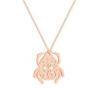 Luck Trader Collana con ciondolo in filigrana a forma di scarabeo antico egizio in oro, argento e rosa, acciaio inox