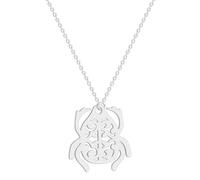 Luck Trader Collana con ciondolo in filigrana a forma di scarabeo antico egizio in oro, argento e rosa, Acciaio inossidabile