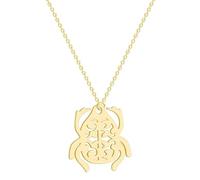 Luck Trader Collana con ciondolo in filigrana a forma di scarabeo antico egizio in oro, argento e rosa, acciaio inox