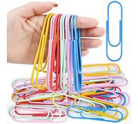 luckaide Graffette grandi, 100 mm, 30 pezzi, colorate, grandi, ovali, con motivo di carta, in metallo, per casa, scuola, ufficio, ecc