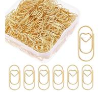 luckaide Set di 250 graffette a forma di cuore, con scatola trasparente, piccole graffette ovali, motivo per ufficio, aula, fermacarte