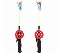 LUCKDANO 2 Pezzi Canna da Pesca Al Granchio Canna da Pesca nel Ghiaccio Kit da Pesca Ai Gamberetti con Filo in Nylon da 4,5 M e Mulinello per Bambini Pesca Sul Ghiaccio All'aperto