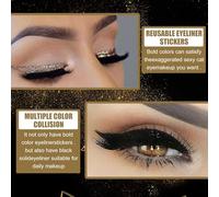 LUCKDANO 4 Paia di Eyeliner Riutilizzabili per Ciglia, Adesivi Multicolori di Tipo Universale, Impermeabili e di Lunga Durata, per Tutte le Forme degli Occhi