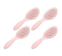 LUCKDANO 4pcs Spazzola Ventilata Curva per Capelli Professionale Ago Morbido Morbido Che Districa la Spazzatura a Secco a Secco Grande Ventilazione Design Rosa