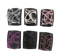 LUCKDANO 6 Pacco Elastico Capelli Magici Pettini Elastico Lato Elastico per Spesse Lunghe Ondulate Ricci con Doppio Pettina