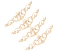 LUCKDANO Applique in Legno e Set Decorativo di 4 Pezzi con Intaglio in Legno Non Verniciato, Mobili con Motivi Squisitamente Intagliati/decorazione della Recinzione del Giardino, 30x8 Cm