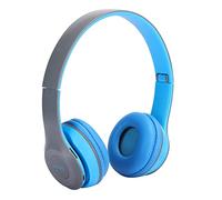 LUCKDANO Auricolare Wireless Bluetooth Auricolare Pieghevole Over-ear Stereo con Riduzione del Rumore Auricolari per Giochi e Musica con Slot per Scheda di Memoria Rosso Verde Blu (BLUE)