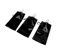 LUCKDANO Bottiglia d'acqua Pieghevole, Bottiglia d'acqua Morbida Marpascia Morbida Idrapak con Clamp/Holder di Attacco 700 Ml per Campeggio da Viaggio all'aperto (BLACK)