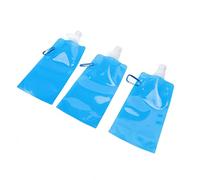 LUCKDANO Bottiglia d'acqua Pieghevole, Bottiglia d'acqua Morbida Marpascia Morbida Idrapak con Clamp/Holder di Attacco 700 Ml per Campeggio da Viaggio all'aperto (BLUE)