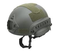 LUCKDANO Casco Militare, Protezione per la Testa Traspirante Verde ABS Leggero con Cuscino Resistente Agli Urti per Giochi di Guerra CS All'aperto
